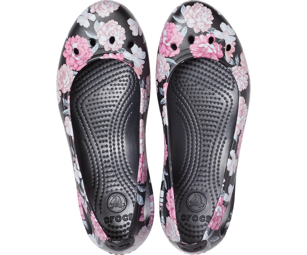 Crocs Kadee Florals Platta Svarta | 52396598