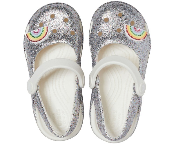 Crocs Klassiska Glitter Charm Mary Jane Silver | 35039726