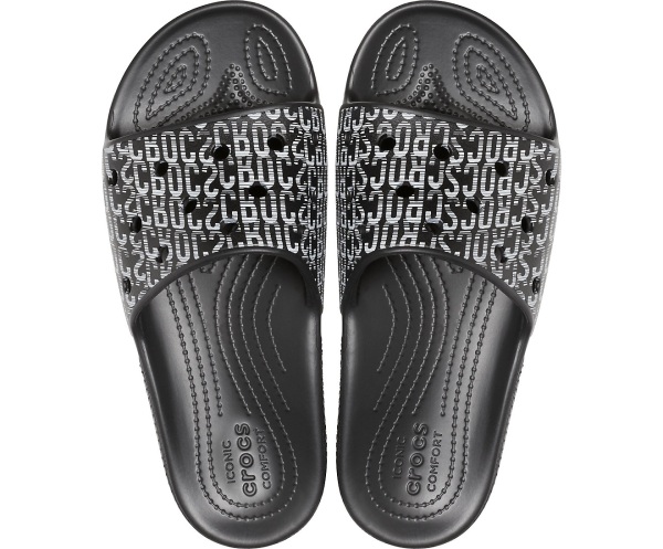 Crocs Klassiska Logo Motion Badtofflor Svarta | 56468965