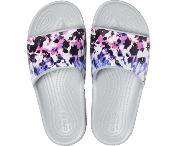 Crocs Klassiska Tie-Dye Mania Badtofflor LjusGrå | 76407437