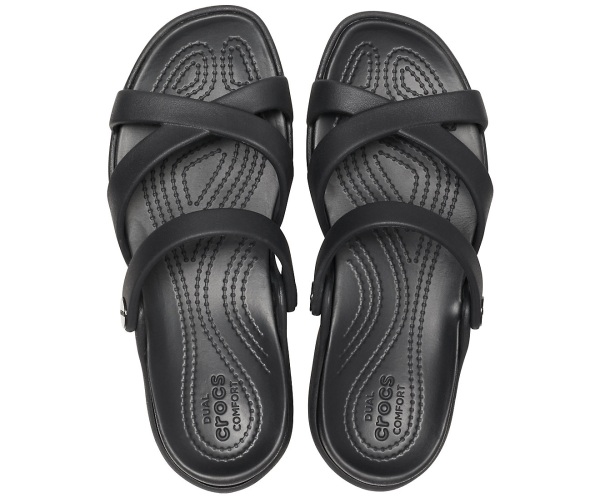 Crocs Meleen Cross-Band Sandal Svarta | 21186842