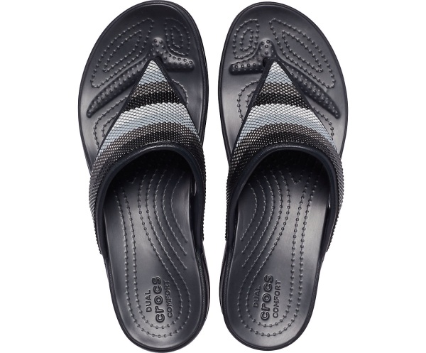 Crocs Monterey Beaded Stripe Kilklack Svarta | 35682634