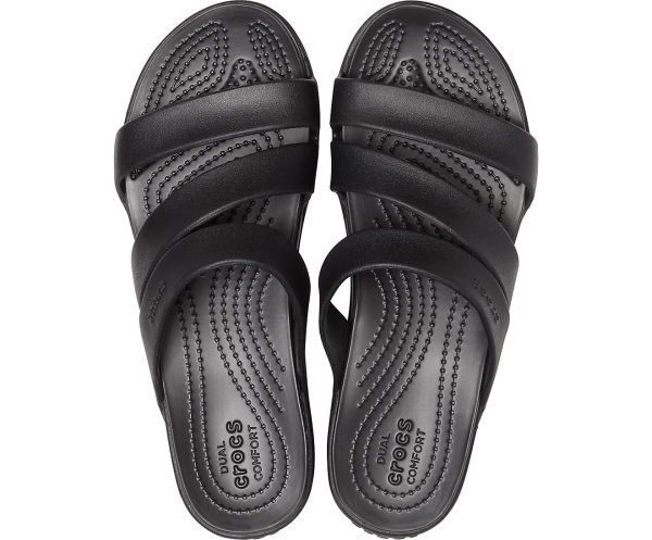 Crocs Monterey Snörade Kilklack Svarta | 72622293