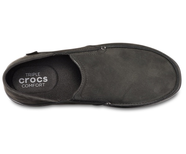Crocs Santa Cruz Convertible Läder Slip-On Svarta | 83409077