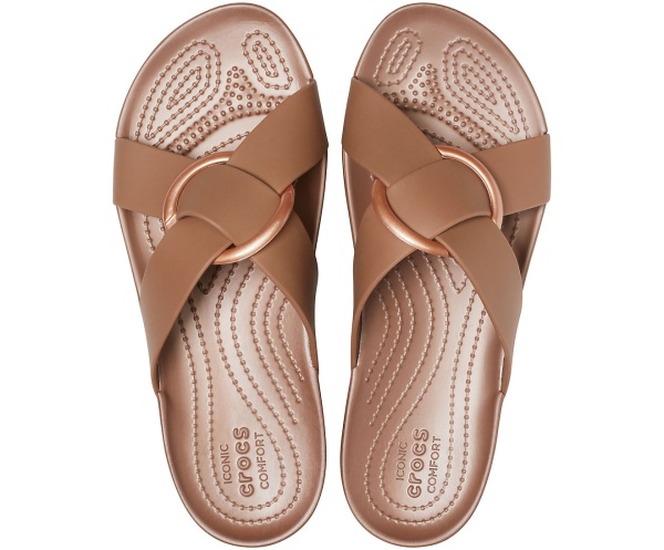 Crocs Serena Cross-Band Badtofflor Bruna | 13927851