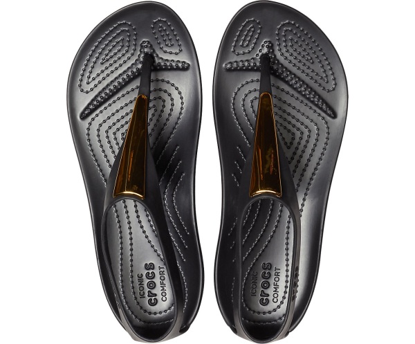 Crocs Serena Metallic Bar Svarta | 86268895