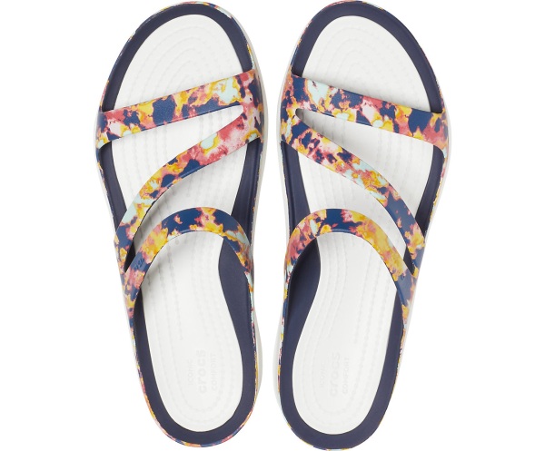 Crocs Swiftwater Tie-Dye Mania Sandal Marinblå | 49514463
